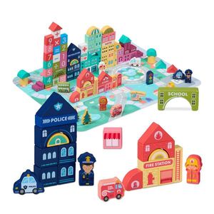 Relaxdays KOCKY Farebné mesto puzzle podložka 20-dielna vyobraziť