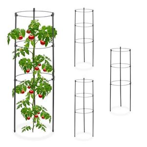 Relaxdays OPORA Čierna 4-dielny-set 60 cm vyobraziť
