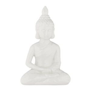 Relaxdays SOŠKA Biela Buddha keramika 18 cm vyobraziť