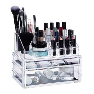 Relaxdays ORGANIZÉR Transparentný akryl 2-dielna-sada 2 zásuvky 19x23, 5x14 cm vyobraziť
