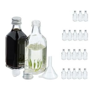 Relaxdays FĽAŠTIČKY Transparentná Strieborná set-20-ks 50 ml vyobraziť