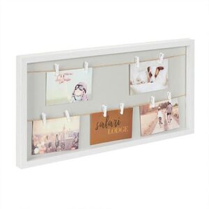 Relaxdays FOTORÁM bielo sivý so šnúrkou a 10 štipcami 32x62 cm vyobraziť