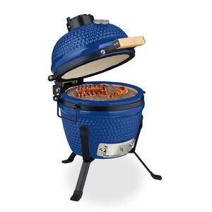 Relaxdays GRIL Modrý kamado keramický teplomer vyobraziť