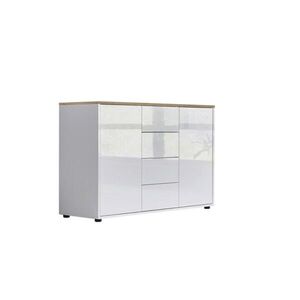 MID.YOU KOMODA, biela, dub artisan, biela s vysokým leskom, 105, 5/73/33 cm vyobraziť