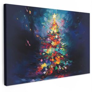 MuchoWow OBRAZ NA PLÁTNE Vianočný stromček - Vianoce - Abstraktné - Farebné 30x20 cm vyobraziť