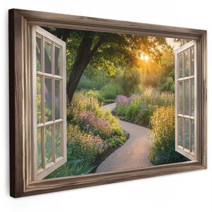 MuchoWow OBRAZ NA PLÁTNE Pohľad - Kvety - Príroda - Slnko - Cesta 90x60 cm vyobraziť