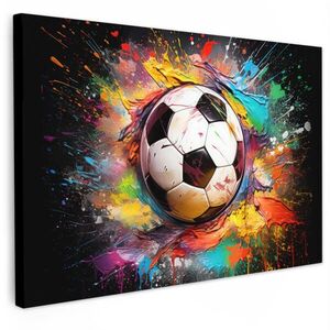 MuchoWow OBRAZ NA PLÁTNE Futbal - Farba - Farby - Čierna - Biela 60x40 cm vyobraziť