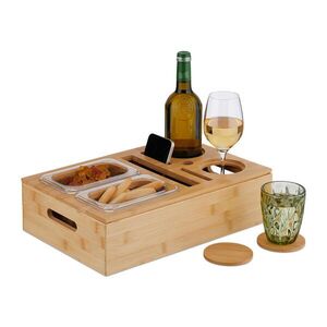 Relaxdays ORGANIZÉR Prírodná Transparentná bambus 2-misky 40x26 cm vyobraziť