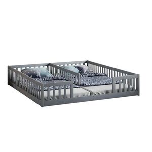 OKWISH DETSKÁ posteľ 204/187/40 cm sivá s ochrannými zábranami a roštom z borovice a MDF vyobraziť