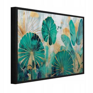 Wallarena ZARÁMOVANÉ obrazy listy džungľová zelená 150x100 cm vyobraziť