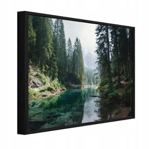 Wallarena ZARÁMOVANÉ obrazy lesa a rieky zelené 60x40 cm vyobraziť