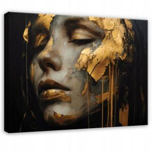 Wallarena NÁSTENNÉ OBRAZY Žena Zlato-čierna Abstraktné 120x80 vyobraziť