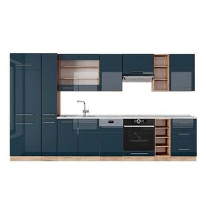 Vicco KUCHYNSKÝ KÚT Fame-Line Tmavomodrá vysoký lesk/dub Goldkraft 355 cm , AP Marble vyobraziť
