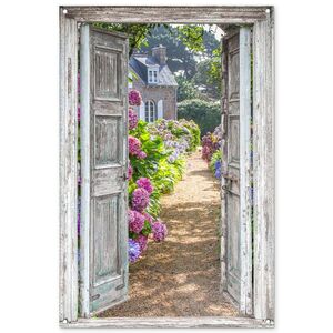 OnlyWow ZÁHRADNÝ PLAGÁT Priehľadné - Hortenzie - Kvety 80x120 cm vyobraziť