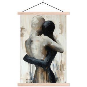 MuchoWow PLAGÁT S MAGNETICKÝMI LIŠTAMI Abstraktné - Láska - Čiernobiele - Moderné 40x60 cm vyobraziť