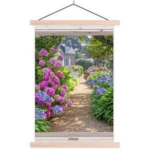 MuchoWow PLAGÁT S MAGNETICKÝMI LIŠTAMI Hortenzie - Priehľadné - Kvety - Leto - Fialová - Cesta 60x90 cm vyobraziť
