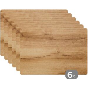 MuchoWow SADA 6 PRESTIERANÍ Vzhľad dreva - hnedý - drevo 45x30 cm vyobraziť