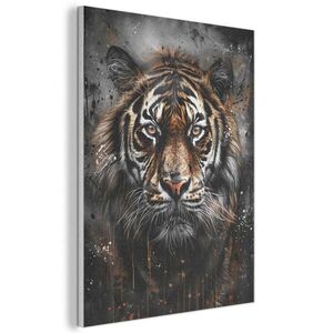 MuchoWow AKUSTICKÝ OBRAZ Tiger - Zvieratá - Portrét - Luxusné - Čierne 50x70 cm vyobraziť