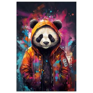 MuchoWow PLAGÁT Panda - Bunda - Graffiti - oranžová 40x60 cm vyobraziť