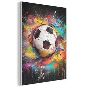 MuchoWow AKUSTICKÝ OBRAZ Futbal - Farba - Farby - Čierna - Biela 60x80 cm vyobraziť