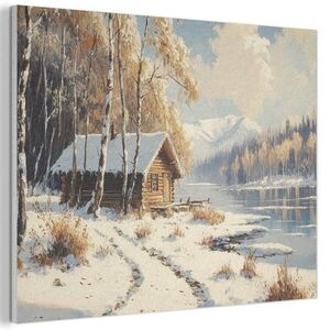 MuchoWow AKUSTICKÝ OBRAZ Zima - Sneh - Domov - Príroda 70x50 cm vyobraziť
