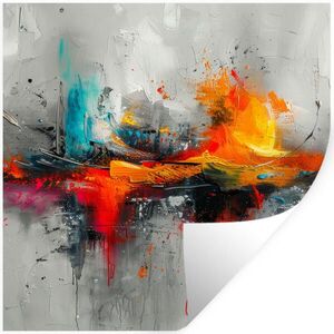 MuchoWow NÁLEPKA NA STENU Moderné umenie - Oranžová - Sivá - Abstraktné 50x50 cm vyobraziť