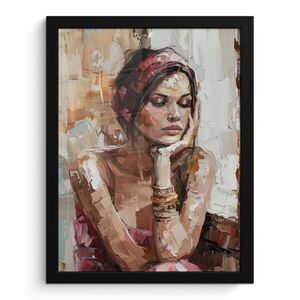 MuchoWow ZARÁMOVANÝ PLAGÁT Žena - vzhľad maľby - portrét - moderný 30x40 cm vyobraziť