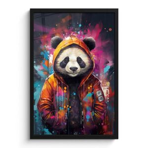 MuchoWow ZARÁMOVANÝ PLAGÁT Panda - Bunda - Graffiti - oranžová 40x60 cm vyobraziť