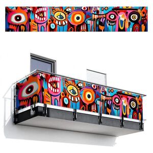 MuchoWow BALKÓNOVÁ ZÁSTENA Abstraktné - Tvár - Farebné 500x90 cm vyobraziť