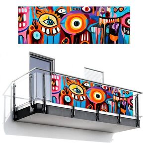 MuchoWow BALKÓNOVÁ ZÁSTENA Abstraktné - Tvár - Farebné 300x100 cm vyobraziť