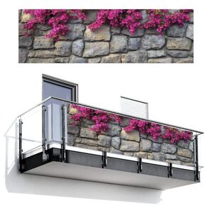 MuchoWow BALKÓNOVÁ ZÁSTENA Bougainvillea - kamenná stena - ružová 300x95 cm vyobraziť