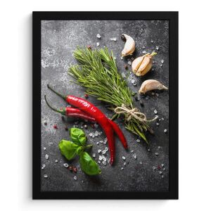 MuchoWow ZARÁMOVANÝ PLAGÁT Korenie - bylinky - korenie - betón 30x40 cm vyobraziť