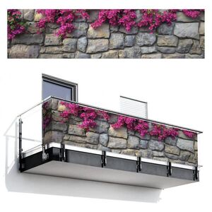 MuchoWow BALKÓNOVÁ ZÁSTENA Bougainvillea - kamenná stena - ružová 500x120 cm vyobraziť