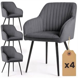 RAUMHIRSCH FURNITURE ČALÚNENÁ STOLIČKA, sada 4 ks, kovové nohy grafitová, čierna 54, 5/82/58 vyobraziť