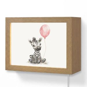 OnlyWow NÁSTENNÉ SVIETIDLO Zebra - Dieťa - Zvieratá - Ružový balón 20x15 cm vyobraziť