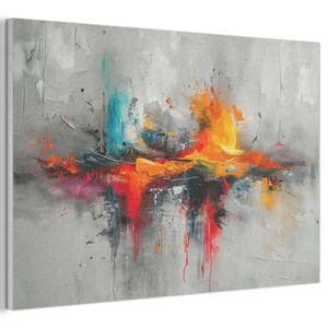 MuchoWow AKUSTICKÝ OBRAZ Moderné umenie - Oranžová - Sivá - Abstraktné 90x60 cm vyobraziť