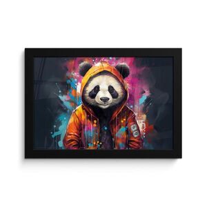 MuchoWow ZARÁMOVANÝ PLAGÁT Panda - Bunda - Graffiti - oranžová 30x20 cm vyobraziť