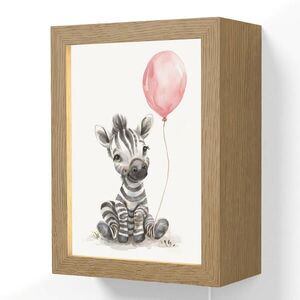 OnlyWow NÁSTENNÉ SVIETIDLO Zebra - Dieťa - Zvieratá - Ružový balón 15x20 cm vyobraziť