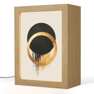 OnlyWow STOLNÁ LAMPA Abstraktný dizajn - Čierny kruh - Škvrny od farby 15x20 cm vyobraziť
