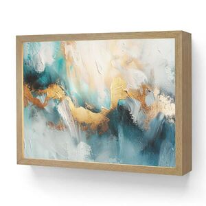 OnlyWow NÁSTENNÉ SVIETIDLO Abstraktné - umenie - zlaté - modré 40x30 cm vyobraziť