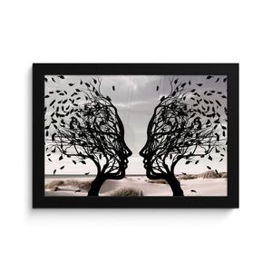 MuchoWow ZARÁMOVANÝ PLAGÁT Pláž - more - ľudia - strom - moderné umenie 30x20 cm vyobraziť