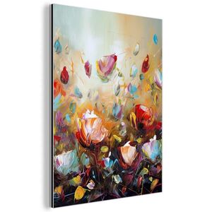 MuchoWow KOVOVÝ OBRAZ Kvety - Umenie - Príroda - Olejomaľba 60x80 cm vyobraziť