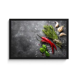 MuchoWow ZARÁMOVANÝ PLAGÁT Korenie - bylinky - korenie - betón 60x40 cm vyobraziť