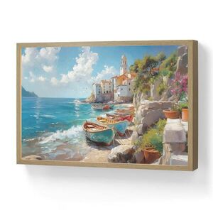 OnlyWow NÁSTENNÉ SVIETIDLO Lode - skaly - more - slnko 60x40 cm vyobraziť