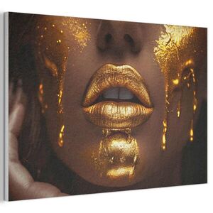 MuchoWow AKUSTICKÝ OBRAZ Žena - zlato - luxus - portrét 90x60 cm vyobraziť