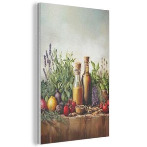 MuchoWow AKUSTICKÝ OBRAZ Zátišie - Bylinky - Korenie - Ovocie - Farebné 60x90 cm vyobraziť