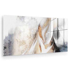 MuchoWow OBRAZ NA AKRYLOVOM SKLE Luxusné - abstraktné - zlaté - biele 120x60 cm vyobraziť