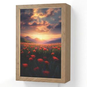 OnlyWow NÁSTENNÉ SVIETIDLO Krajina - Západ slnka - Pole kvetov 20x30 cm vyobraziť