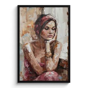 MuchoWow ZARÁMOVANÝ PLAGÁT Žena - vzhľad maľby - portrét - moderný 60x90 cm vyobraziť