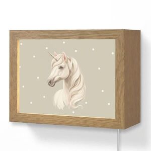 OnlyWow NÁSTENNÉ SVIETIDLO Jednorožec - biely - bodky 20x15 cm vyobraziť
